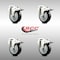 Service Caster 4 Inch 316SS Black Polyurethane Swivel Bolt Hole Caster Set with Lock Brake SCC SCC-SS316BHTTL20S414-PPUB-BLK-4 - alternate 4